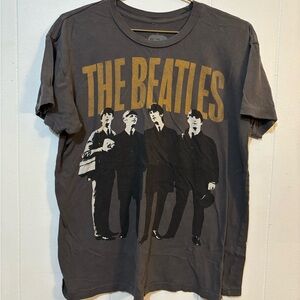 The Beatles Music Charcoal Graphic Tee with Gold Accent